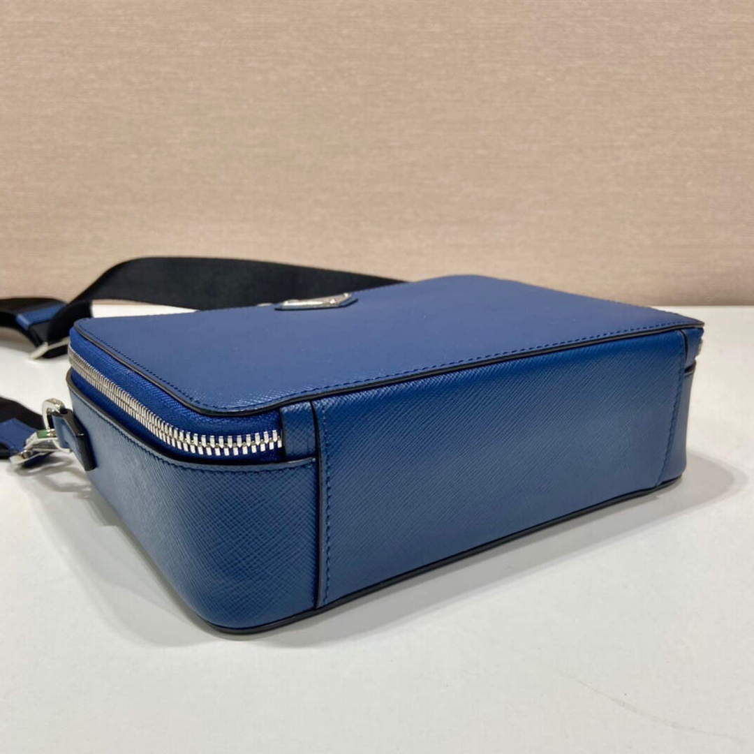 Prada 2VH069 Brique Saffiano leather bag Bluette