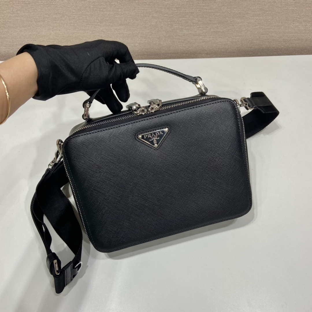 Prada 2VH069 Brique Saffiano leather bag Black - Default Title - View 3
