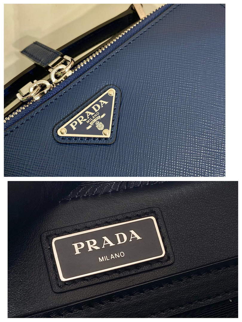 Prada 2VH069 Brique Saffiano leather bag Bluette