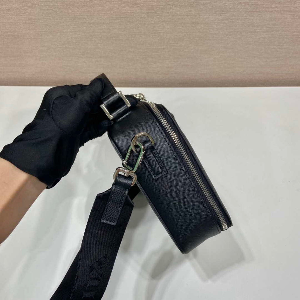 Prada 2VH069 Brique Saffiano leather bag Black