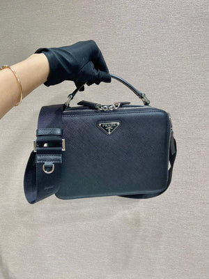 Prada 2VH069 Brique Saffiano leather bag Black - Default Title - View 1