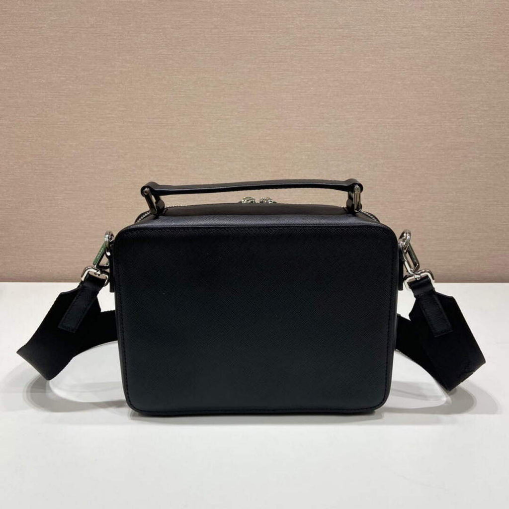 Prada 2VH069 Brique Saffiano leather bag Black