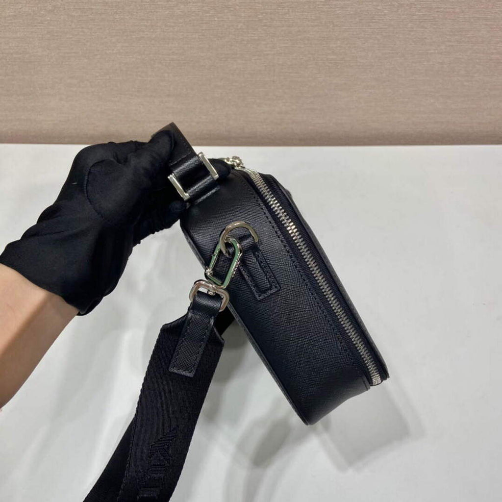 Prada 2VH069 Brique Saffiano leather bag Black
