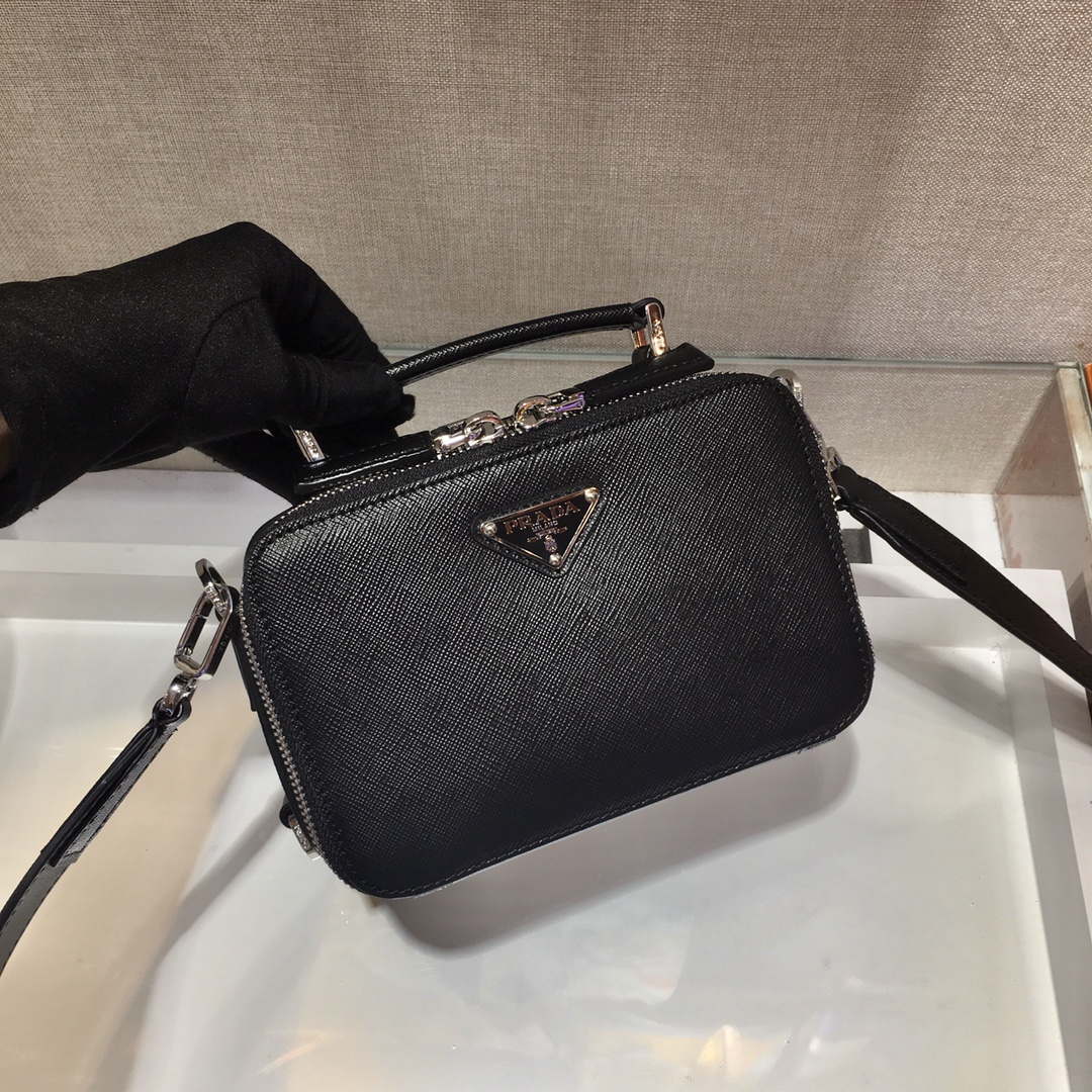 Prada 2VH070 Saffiano Black leather Prada Brique bag - Default Title - View 2
