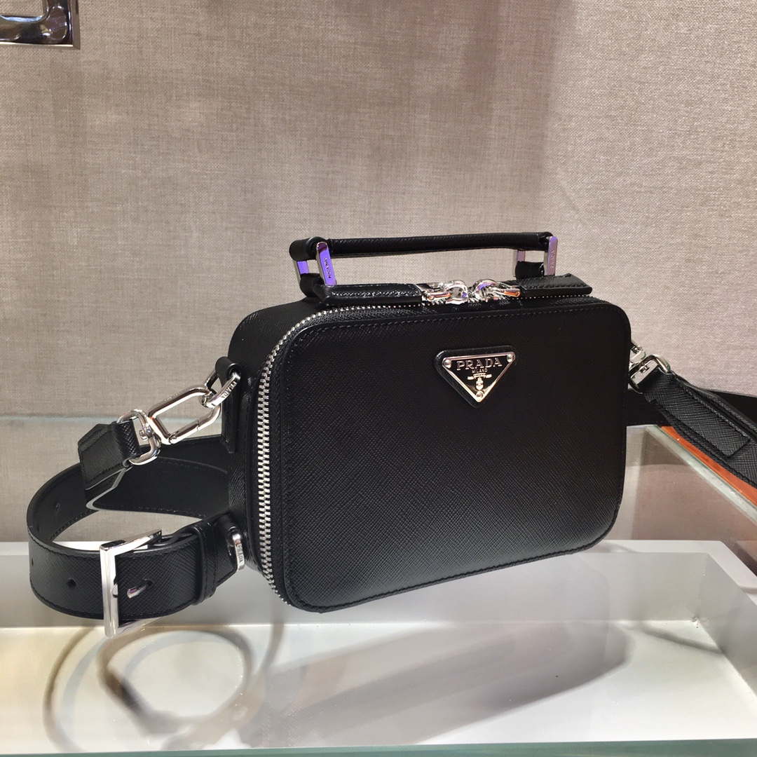 Prada 2VH070 Saffiano Black leather Prada Brique bag