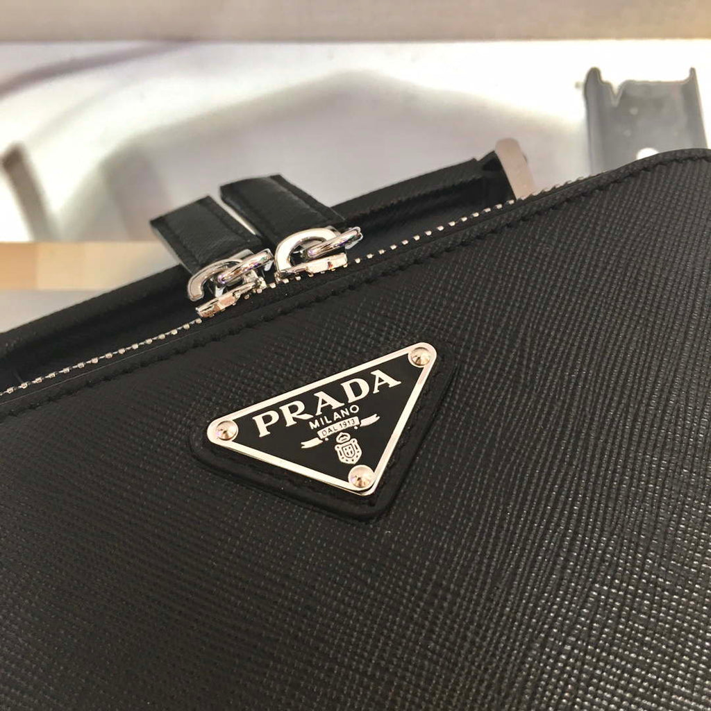 Prada 2VH070 Saffiano Black leather Prada Brique bag