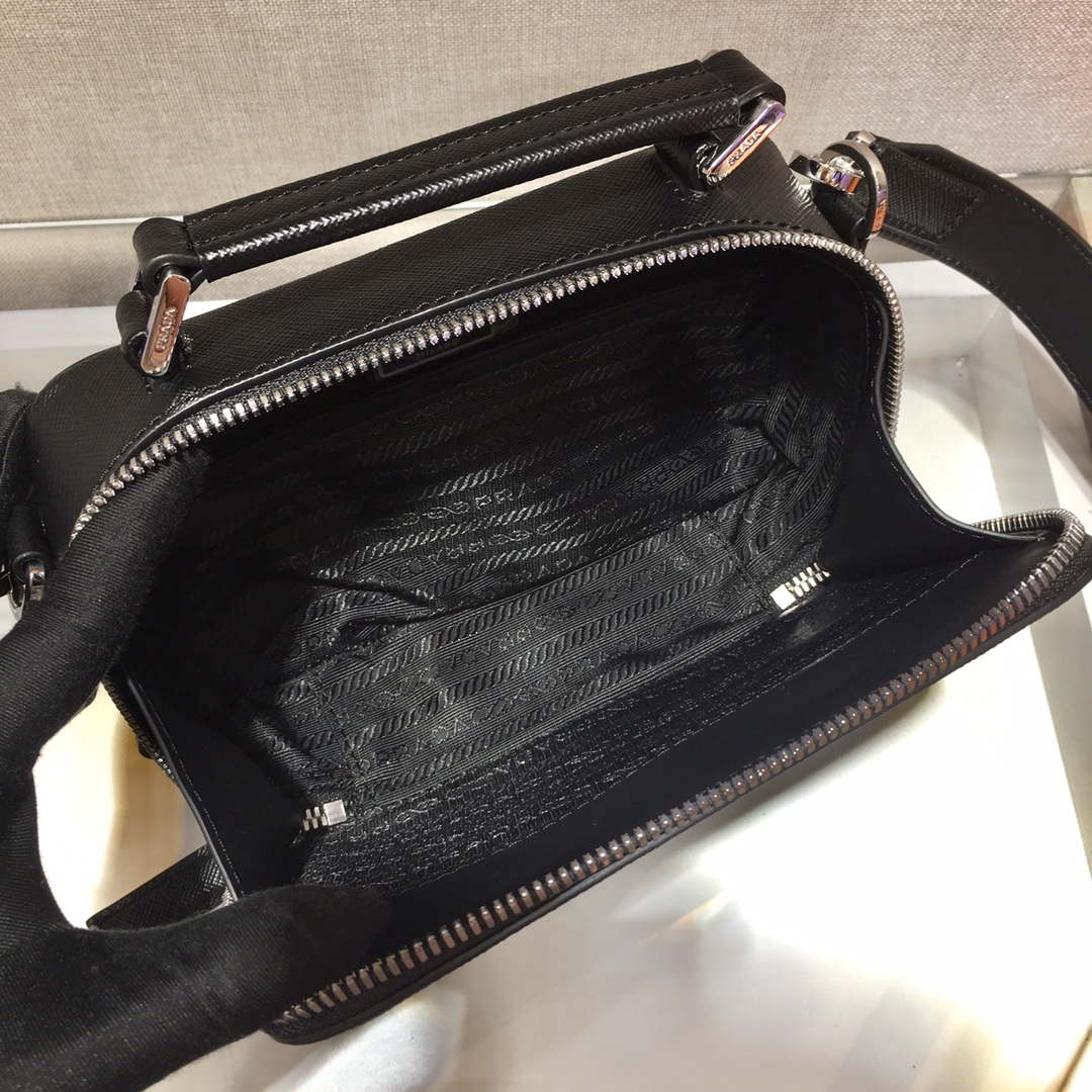 Prada 2VH070 Saffiano Black leather Prada Brique bag - Default Title - View 9
