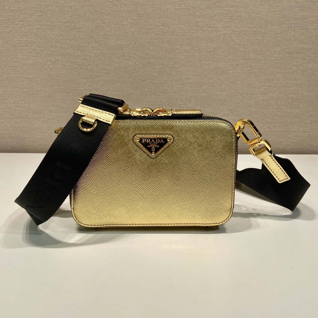 Prada 2VH070 Saffiano Gold leather Prada Brique bag - Default Title - View 1