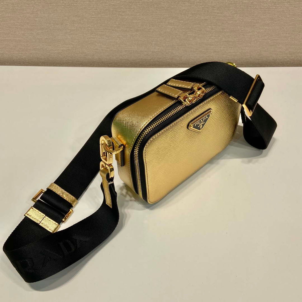 Prada 2VH070 Saffiano Gold leather Prada Brique bag