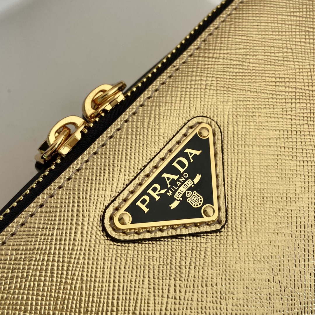 Prada 2VH070 Saffiano Gold leather Prada Brique bag - Default Title - View 7
