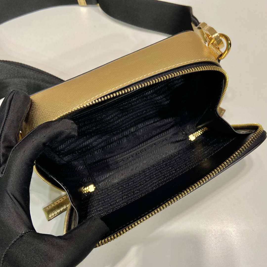 Prada 2VH070 Saffiano Gold leather Prada Brique bag - Default Title - View 8