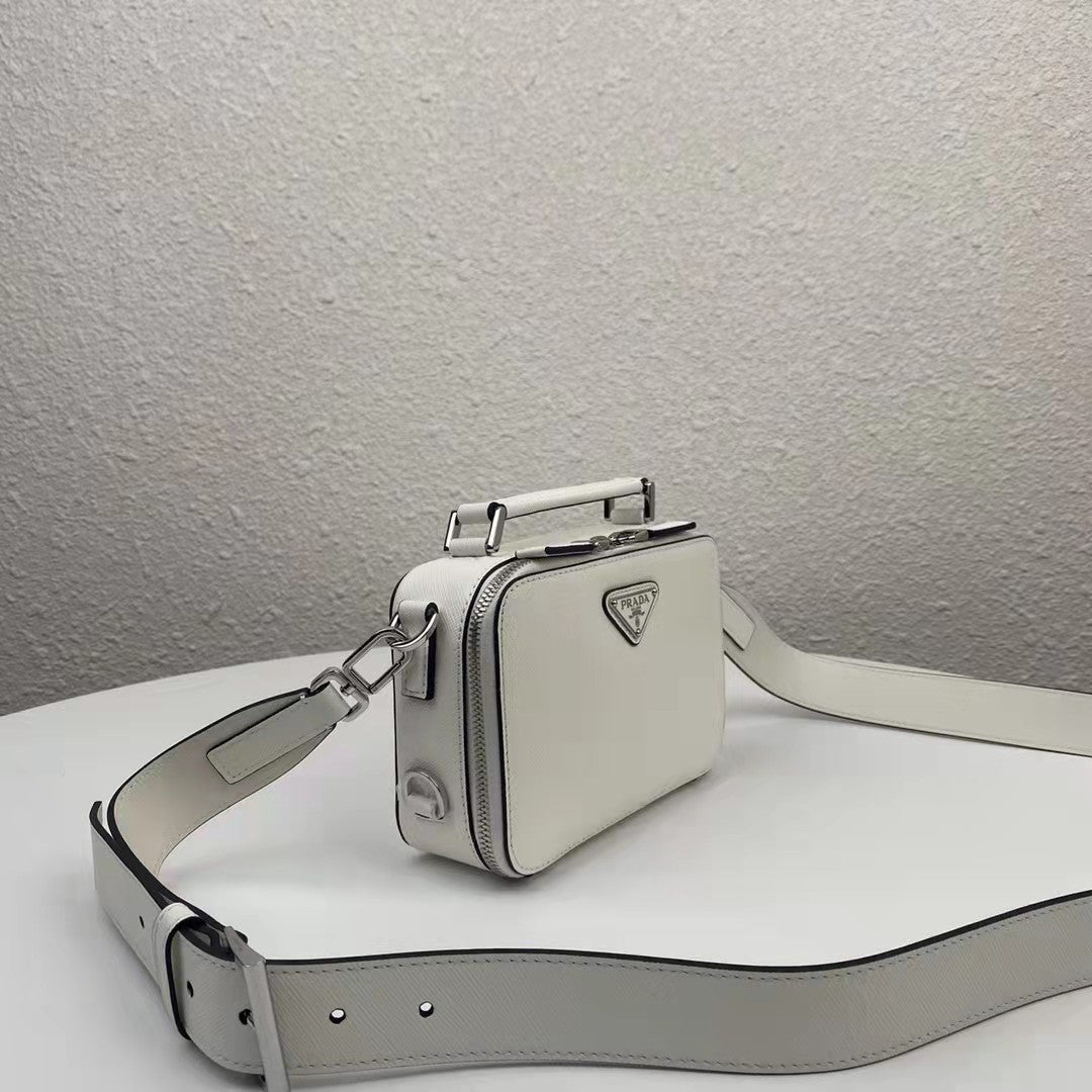 Prada 2VH070  Brique leather bag White