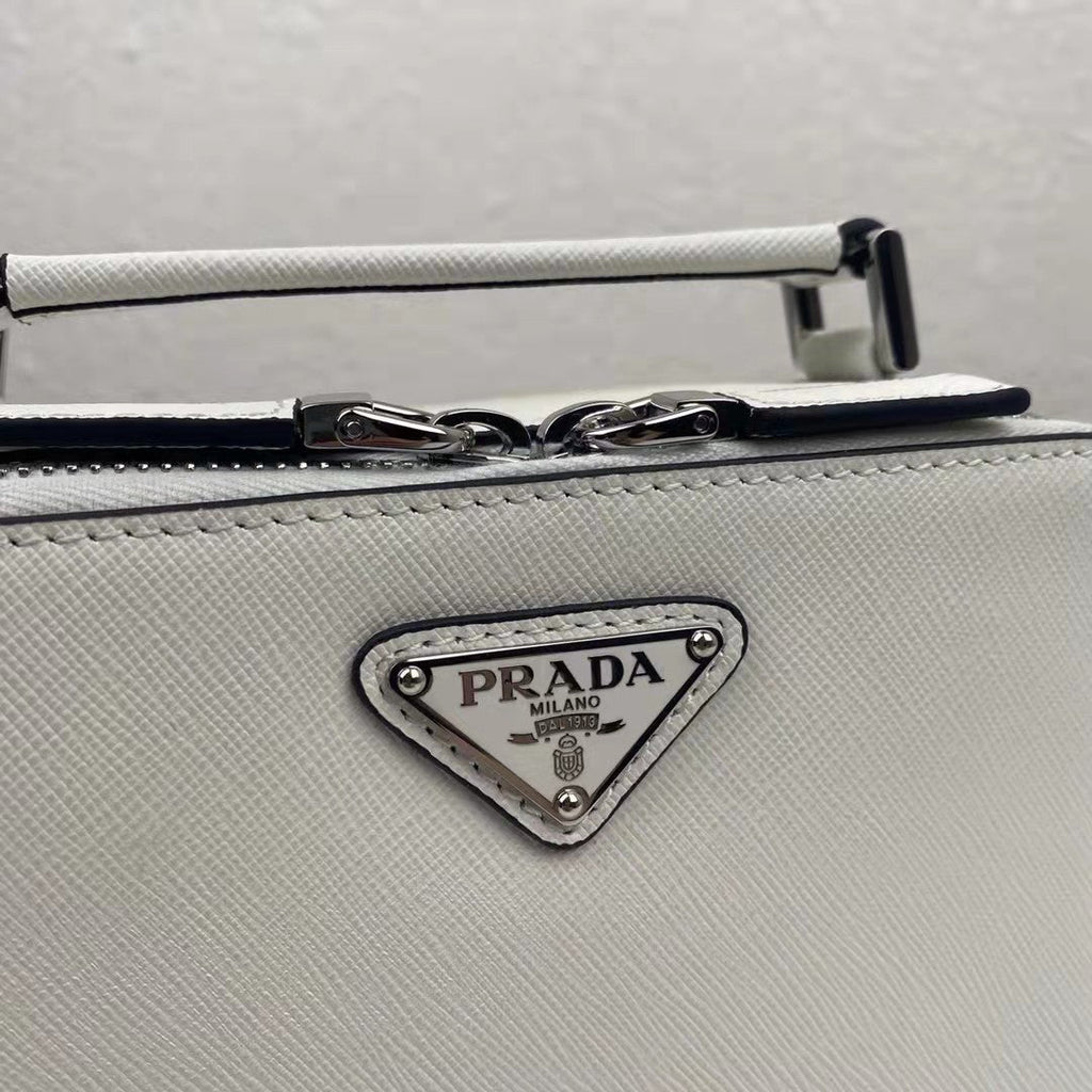 Prada 2VH070  Brique leather bag White