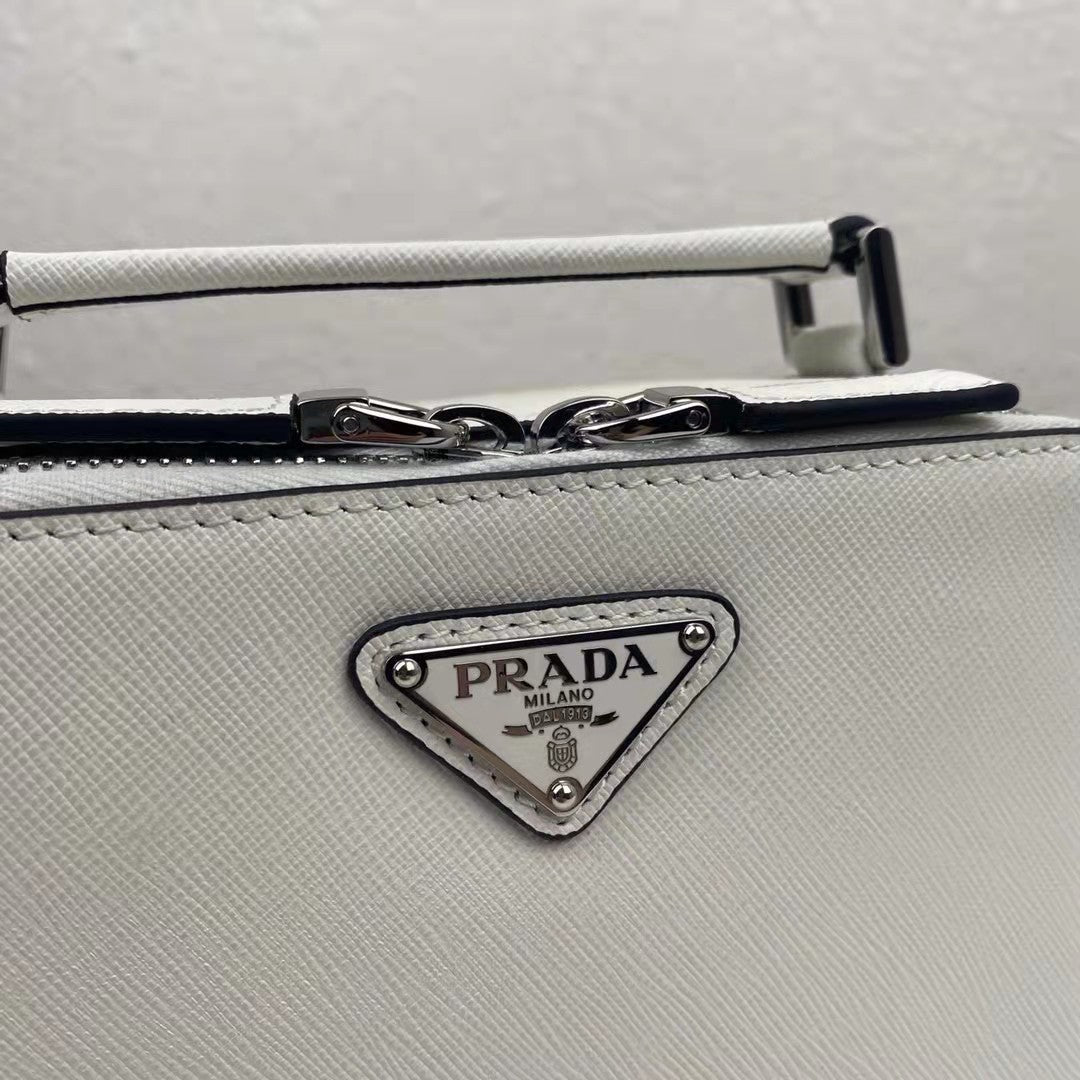 Prada 2VH070  Brique leather bag White