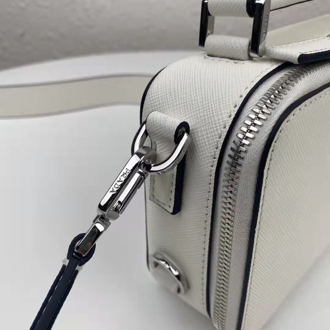 Prada 2VH070  Brique leather bag White