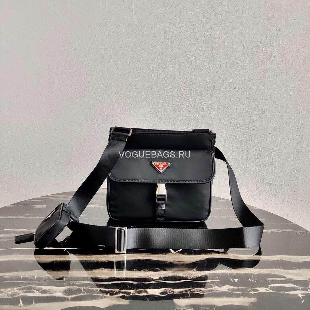 Prada  2VH110 Nylon Cross Body Bag Black - luxibagsmall