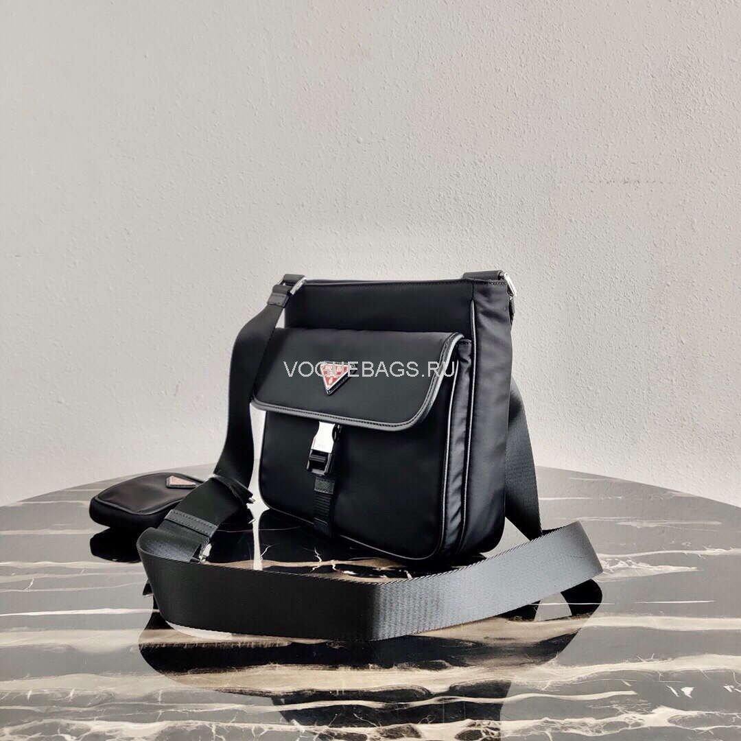 Prada  2VH110 Nylon Cross Body Bag Black - luxibagsmall
