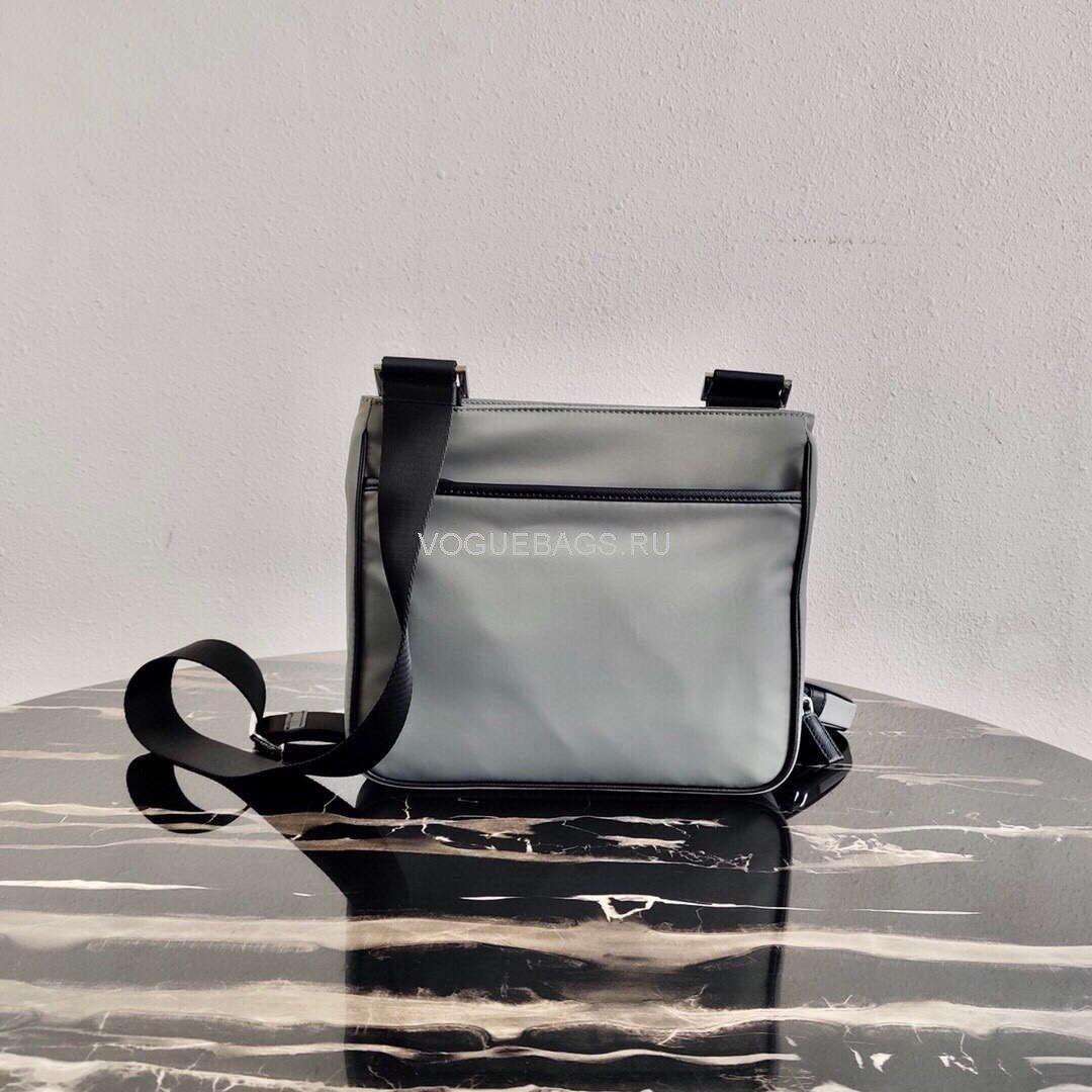 Prada  2VH110 Nylon Cross Body Bag Gray - luxibagsmall