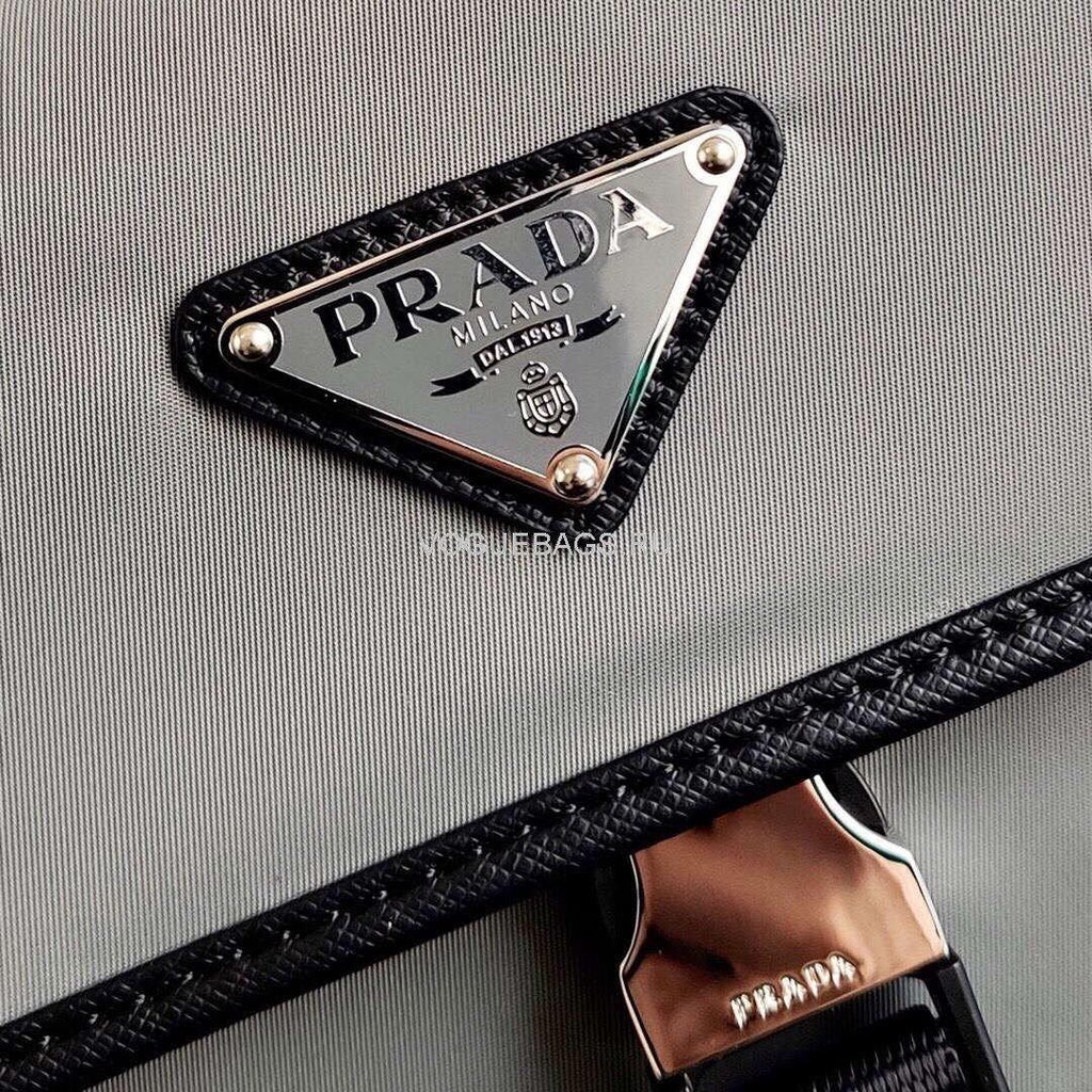 Prada  2VH110 Nylon Cross Body Bag Gray - luxibagsmall