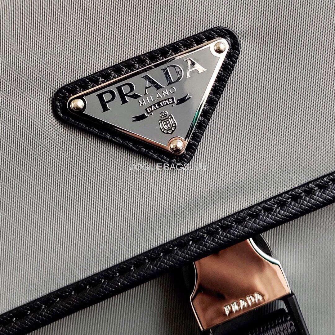 Prada  2VH110 Nylon Cross Body Bag Gray - luxibagsmall