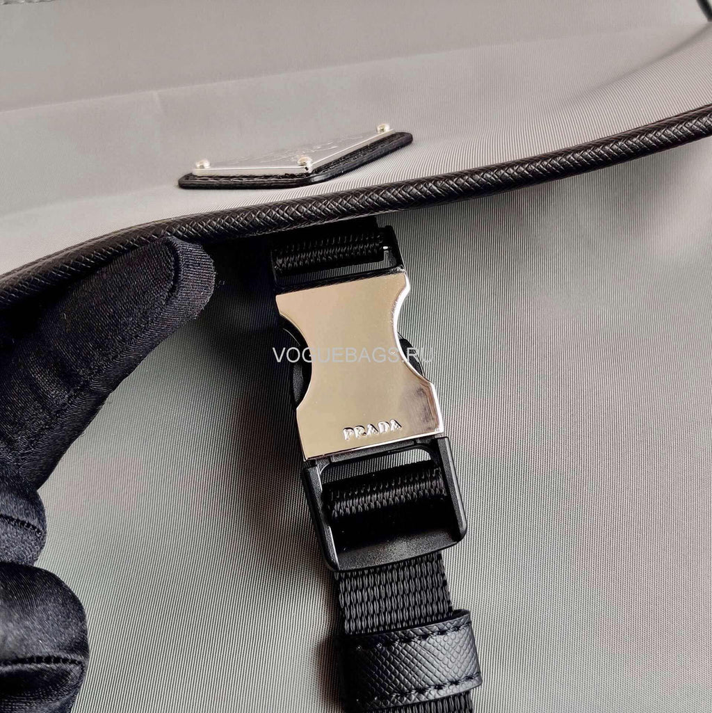 Prada  2VH110 Nylon Cross Body Bag Gray - luxibagsmall
