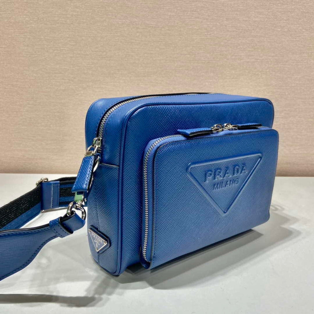 Prada 2VH152 Saffiano leather shoulder bag Blue