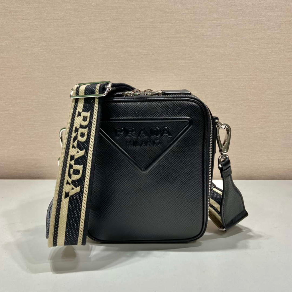 Prada 2VH154 Saffiano leather shoulder bag Black