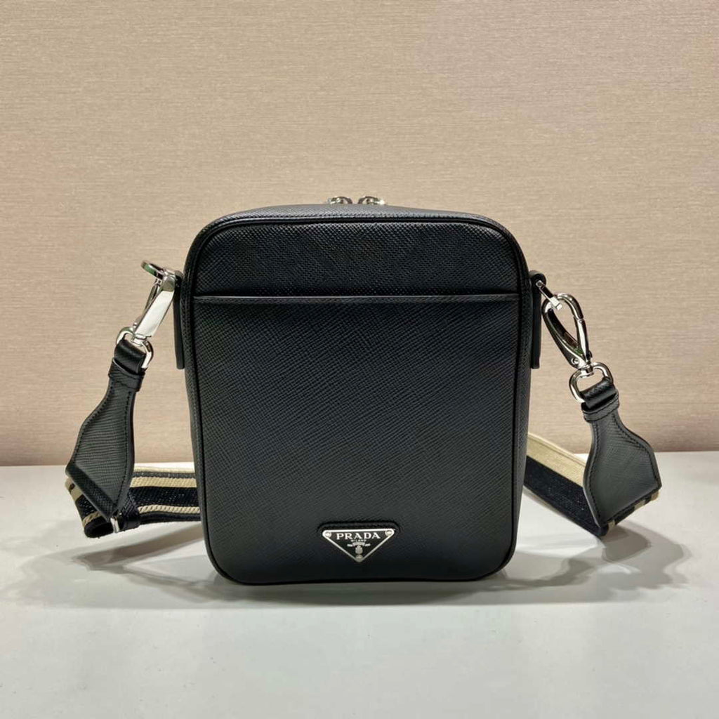 Prada 2VH154 Saffiano leather shoulder bag Black