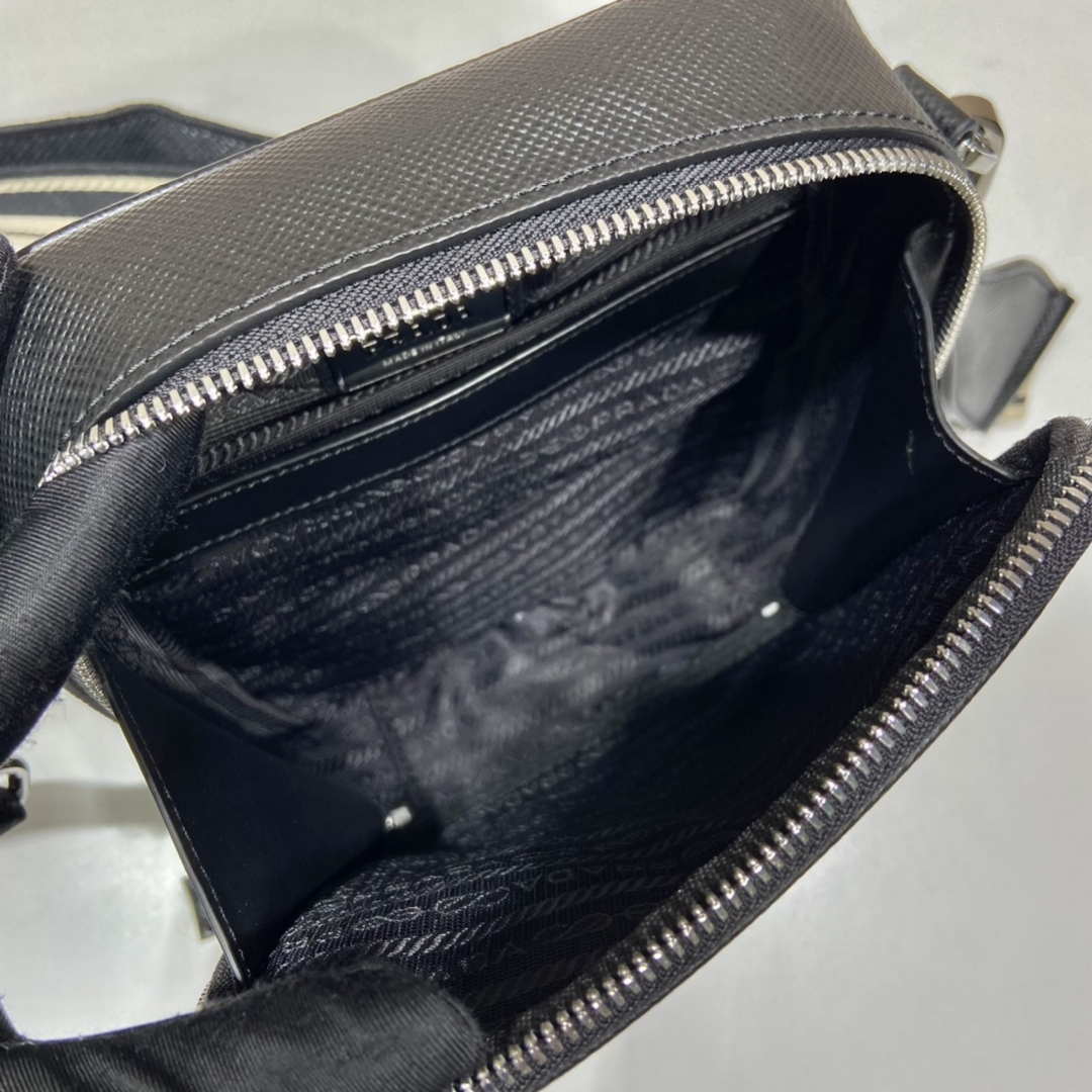 Prada 2VH154 Saffiano leather shoulder bag Black