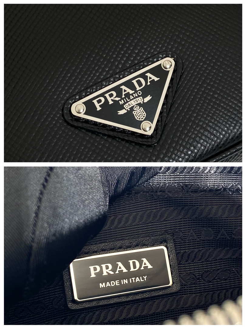 Prada 2VH154 Saffiano leather shoulder bag Black
