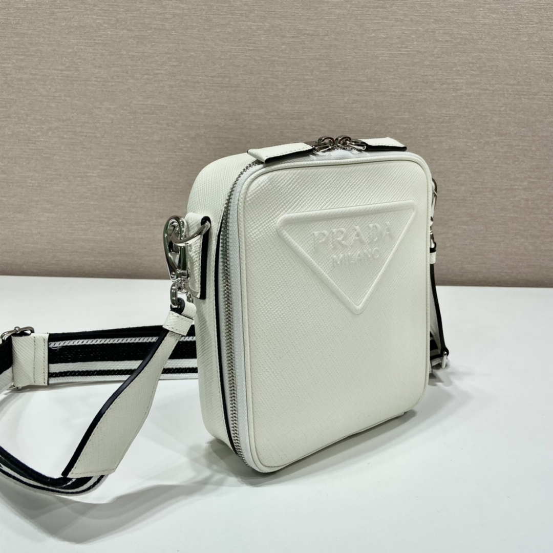 Prada 2VH154 Saffiano leather shoulder bag White
