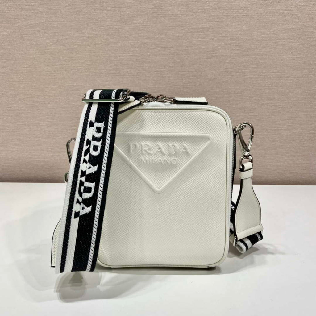 Prada 2VH154 Saffiano leather shoulder bag White