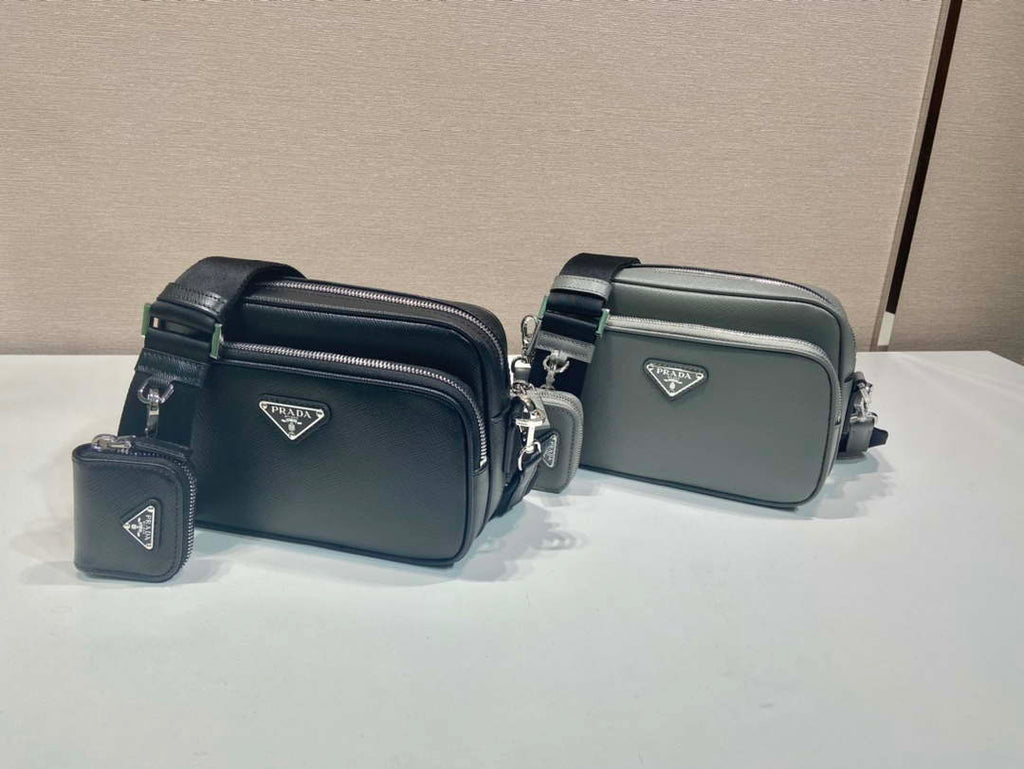 Prada 2VH170 Saffiano leather shoulder bag Black