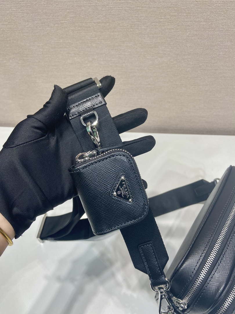 Prada 2VH170 Saffiano leather shoulder bag Black