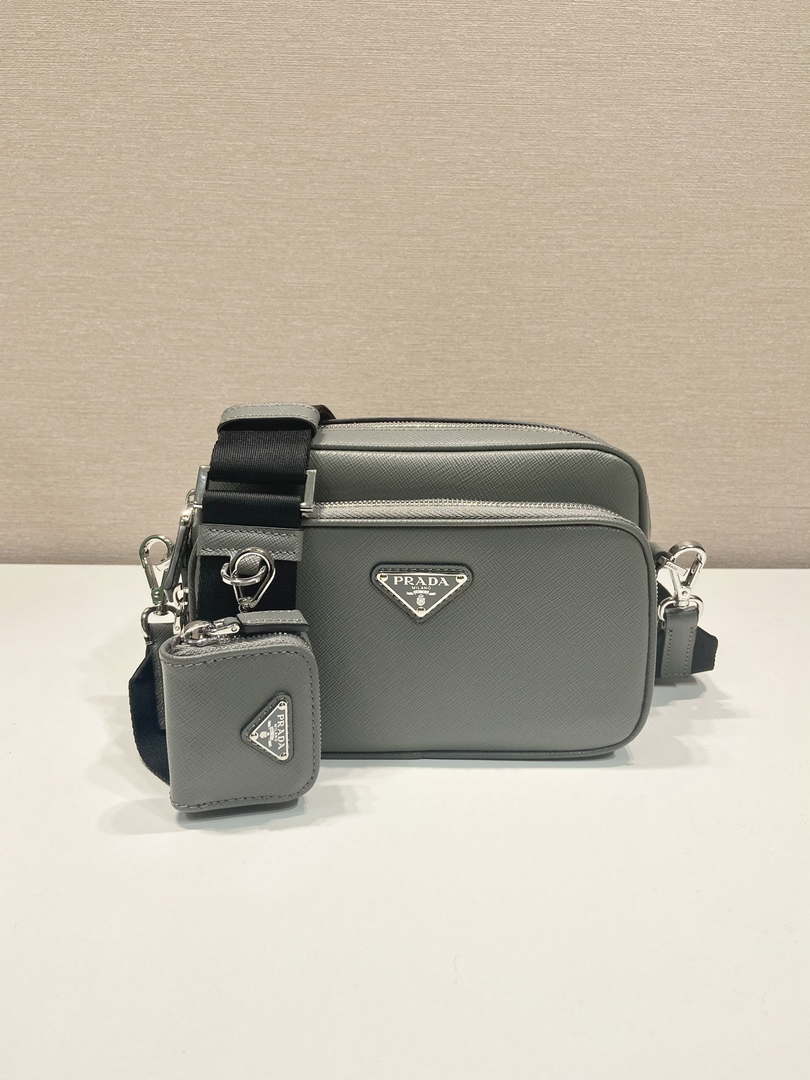 Prada 2VH170 Saffiano leather shoulder bag Gray - Default Title - View 1