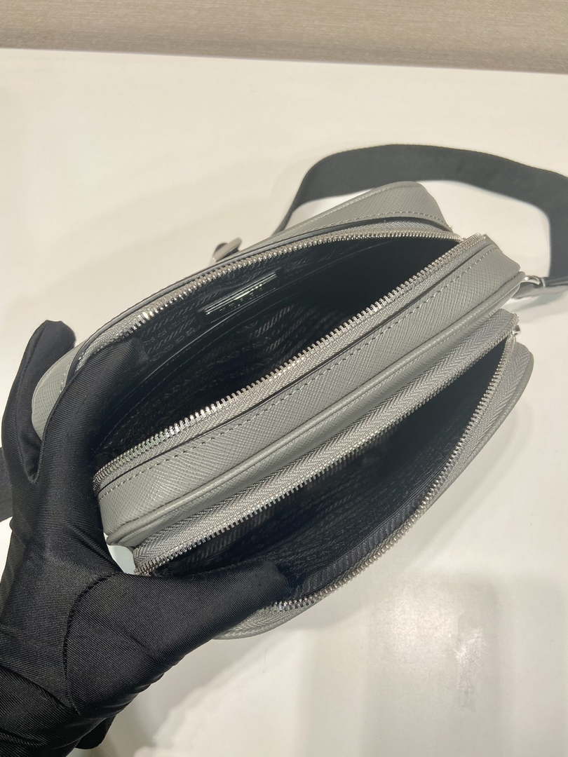 Prada 2VH170 Saffiano leather shoulder bag Gray