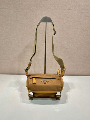 Prada 2VH171 Mini Re-Nylon and leather shoulder bag Tan - Default Title - View 1