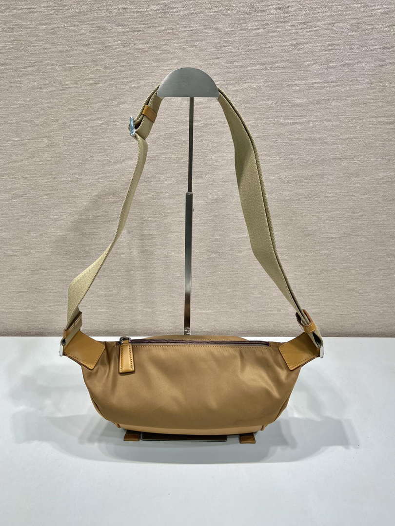Prada 2VH171 Mini Re-Nylon and leather shoulder bag Tan