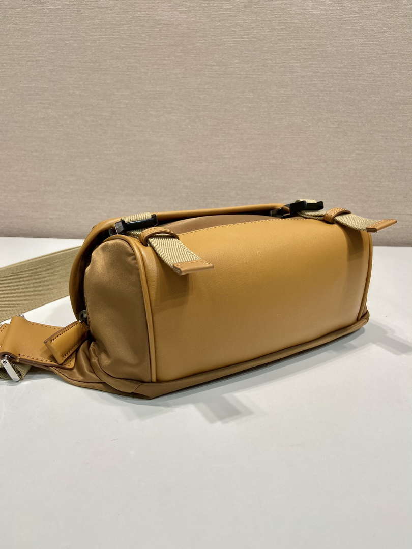 Prada 2VH171 Mini Re-Nylon and leather shoulder bag Tan