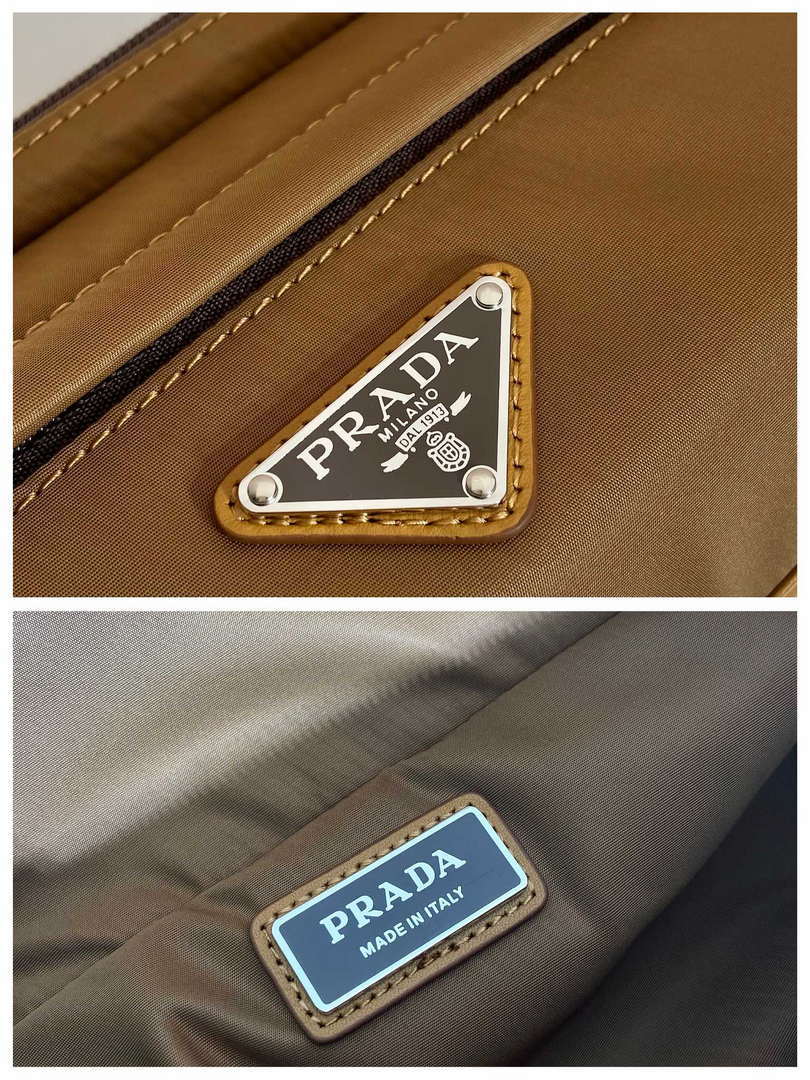 Prada 2VH171 Mini Re-Nylon and leather shoulder bag Tan