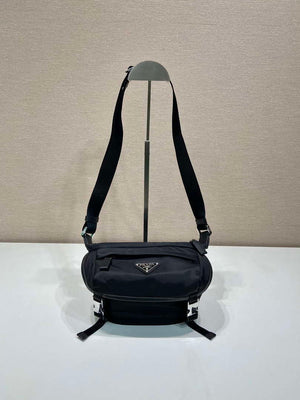 Prada 2VH171 Mini Re-Nylon and leather shoulder bag Black - Default Title - View 1