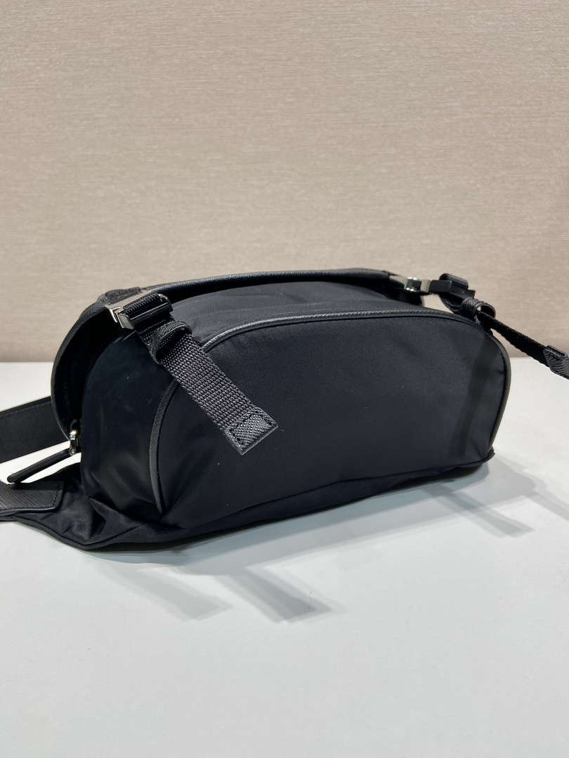 Prada 2VH171 Mini Re-Nylon and leather shoulder bag Black