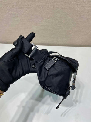 Prada 2VH171 Mini Re-Nylon and leather shoulder bag Black - Default Title - View 6