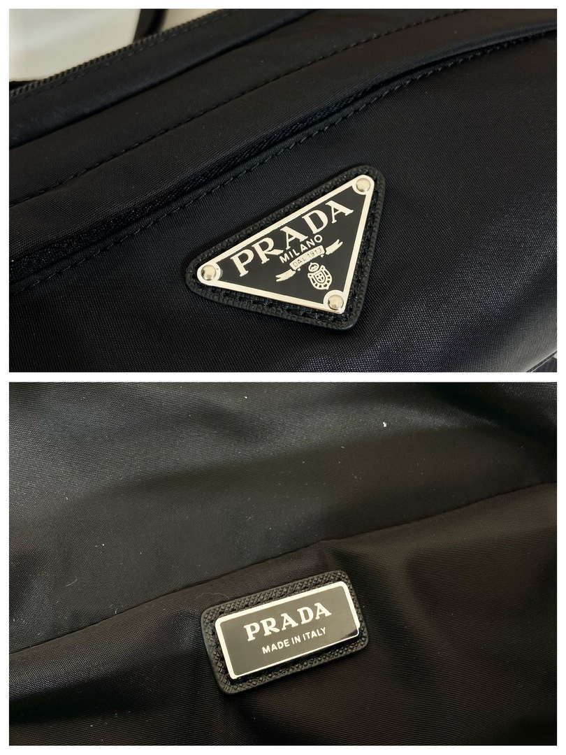Prada 2VH171 Mini Re-Nylon and leather shoulder bag Black