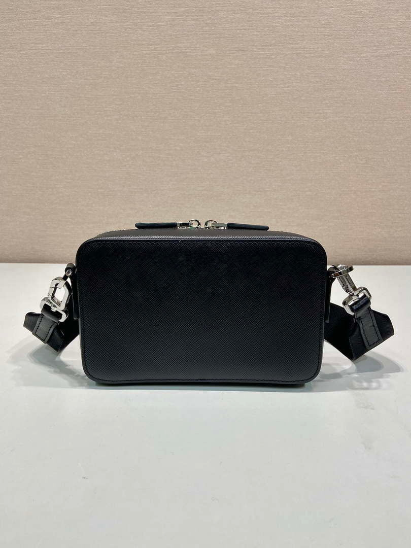 Prada 2VH173 Prada Brique Saffiano leather bag Black