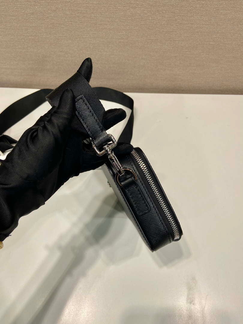 Prada 2VH173 Prada Brique Saffiano leather bag Black - Default Title - View 7