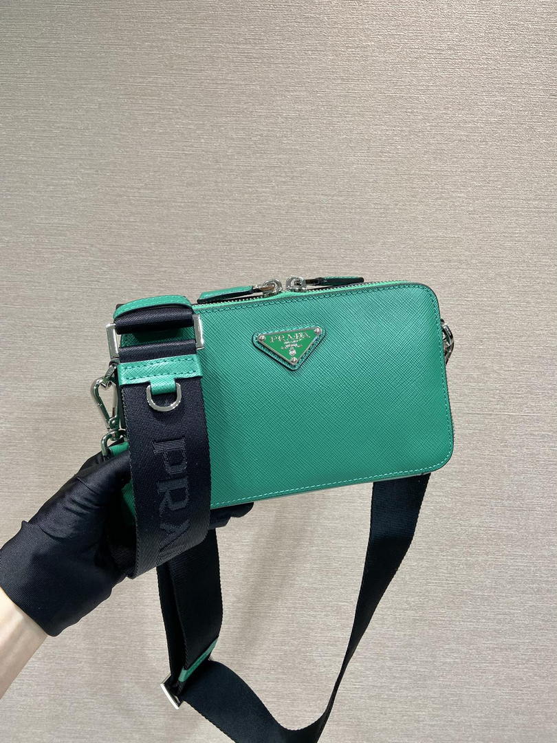 Prada 2VH173 Prada Brique Saffiano leather bag Green