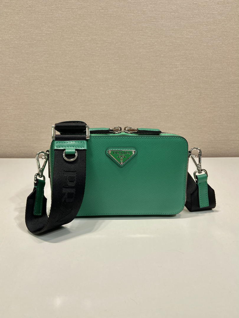 Prada 2VH173 Prada Brique Saffiano leather bag Green