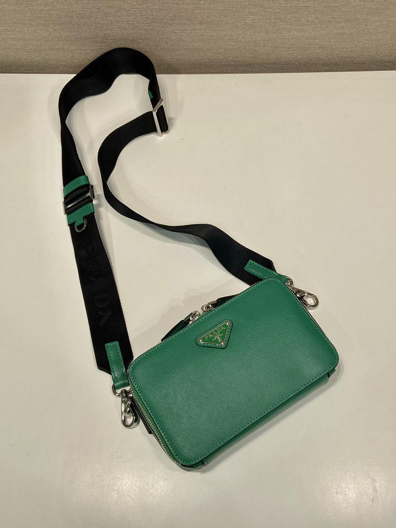 Prada 2VH173 Prada Brique Saffiano leather bag Green