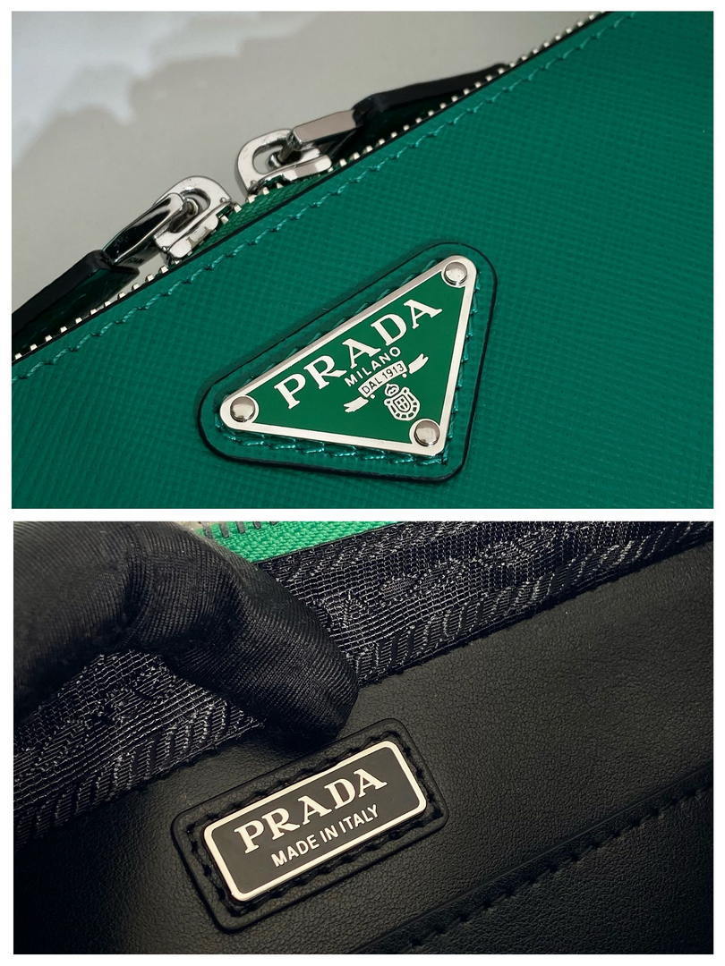 Prada 2VH173 Prada Brique Saffiano leather bag Green